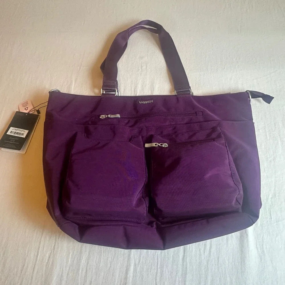 Baggallini Any Day Laptop Tote Purple RFID‎ Water-Resistant Fits 15in MPN NWT